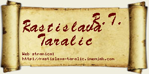 Rastislava Taralić vizit kartica